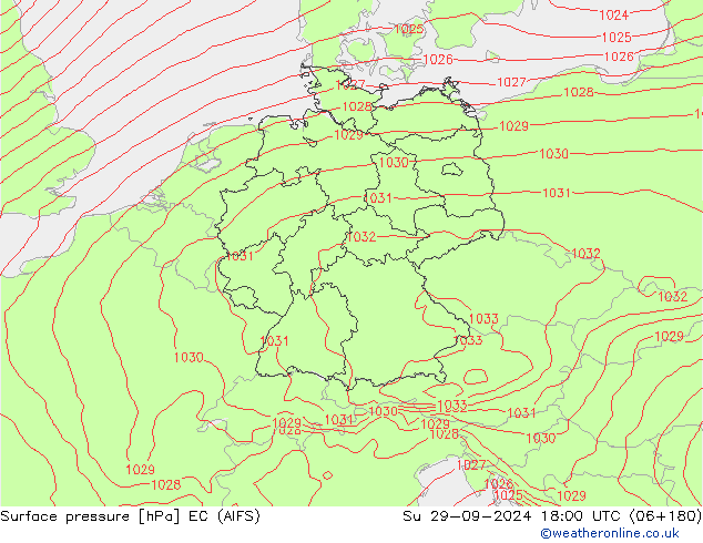 приземное давление EC (AIFS) Вс 29.09.2024 18 UTC