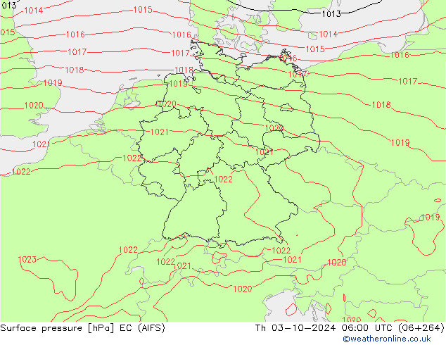 Surface pressure EC (AIFS) Th 03.10.2024 06 UTC