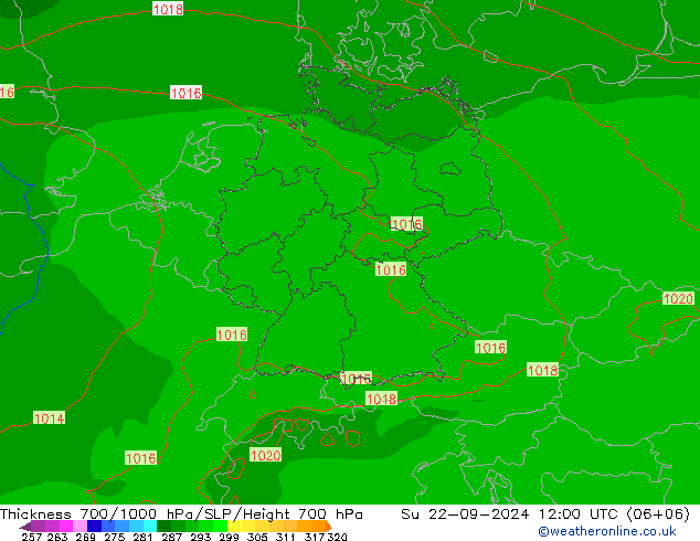 Schichtdicke 700-1000 hPa EC (AIFS) So 22.09.2024 12 UTC