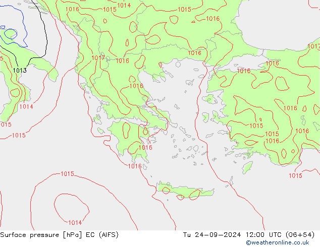 Presión superficial EC (AIFS) mar 24.09.2024 12 UTC