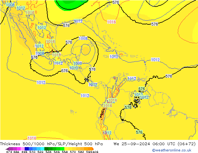 Thck 500-1000hPa EC (AIFS) We 25.09.2024 06 UTC