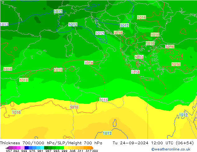 Thck 700-1000 hPa EC (AIFS) mar 24.09.2024 12 UTC