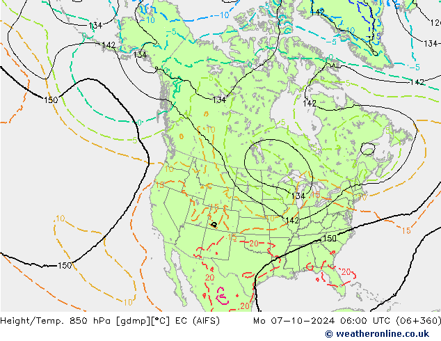 Height/Temp. 850 hPa EC (AIFS) 星期一 07.10.2024 06 UTC