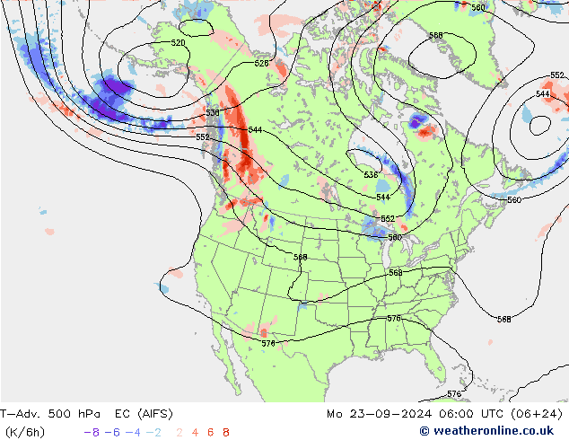 T-Adv. 500 hPa EC (AIFS) ma 23.09.2024 06 UTC