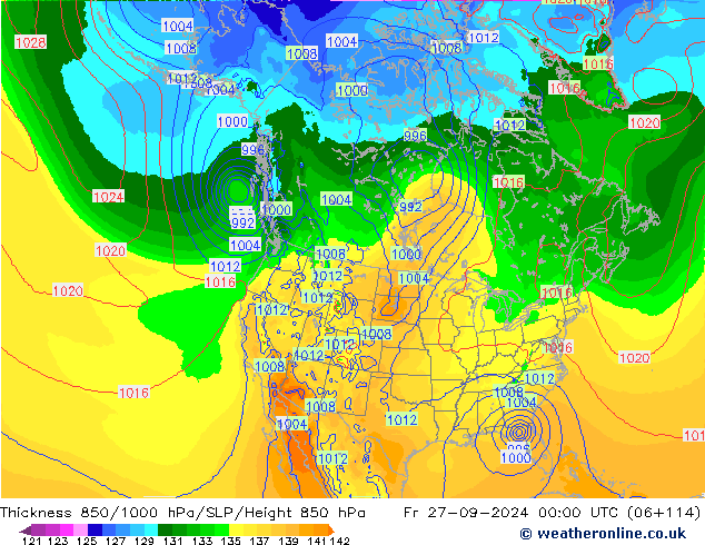 Thck 850-1000 hPa EC (AIFS) Fr 27.09.2024 00 UTC