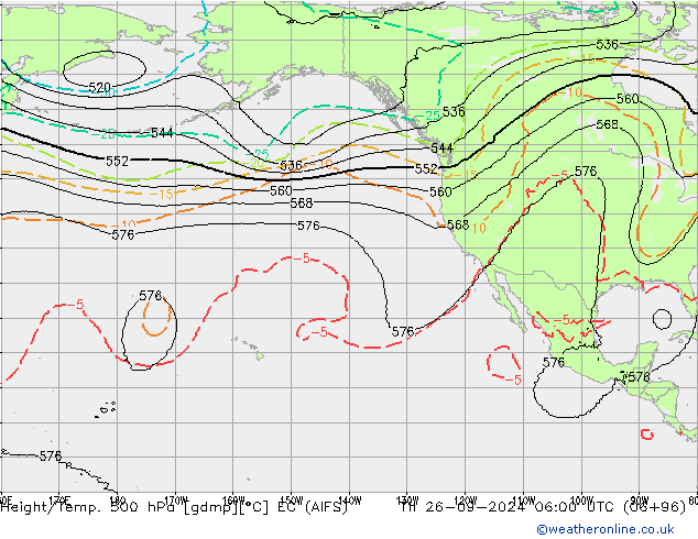 Height/Temp. 500 hPa EC (AIFS) Th 26.09.2024 06 UTC