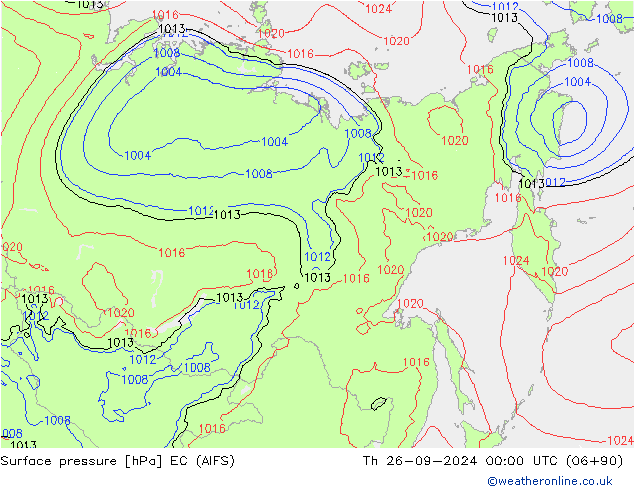 Surface pressure EC (AIFS) Th 26.09.2024 00 UTC