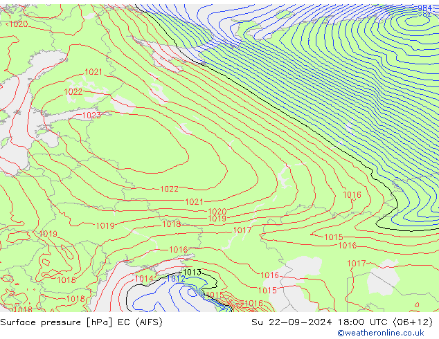 pression de l'air EC (AIFS) dim 22.09.2024 18 UTC