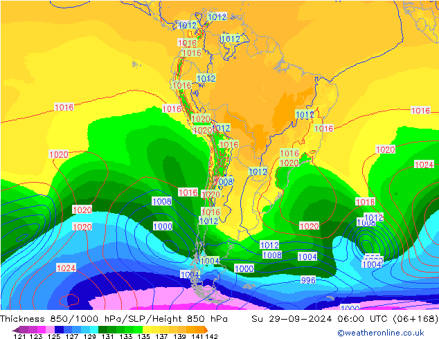 Thck 850-1000 hPa EC (AIFS) Su 29.09.2024 06 UTC