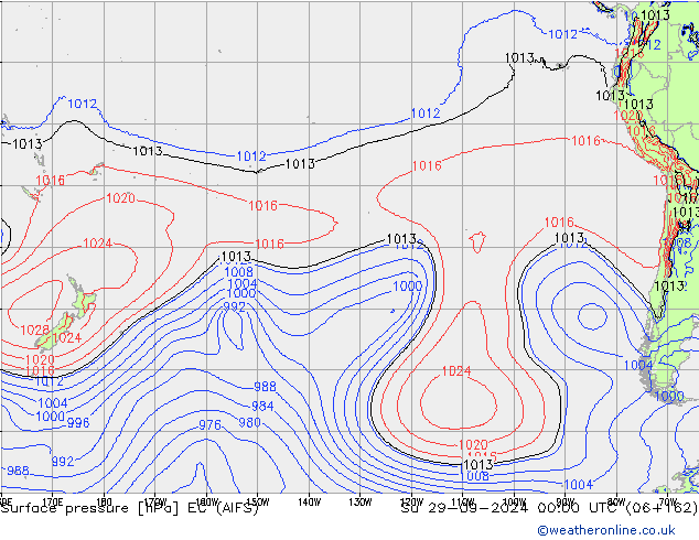 Surface pressure EC (AIFS) Su 29.09.2024 00 UTC