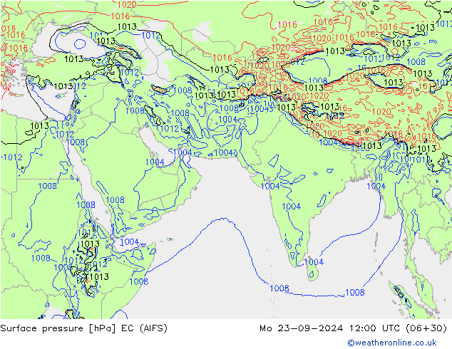 Surface pressure EC (AIFS) Mo 23.09.2024 12 UTC