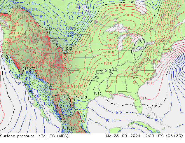 Luchtdruk (Grond) EC (AIFS) ma 23.09.2024 12 UTC