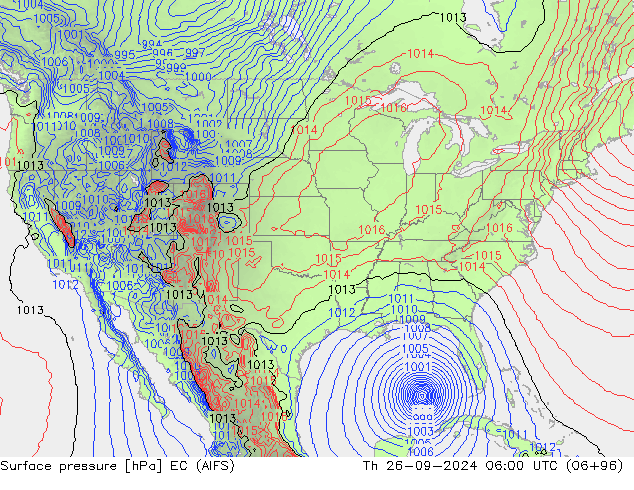 Atmosférický tlak EC (AIFS) Čt 26.09.2024 06 UTC