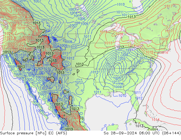 Luchtdruk (Grond) EC (AIFS) za 28.09.2024 06 UTC