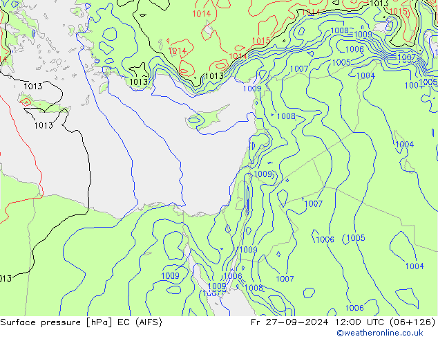 Pressione al suolo EC (AIFS) ven 27.09.2024 12 UTC