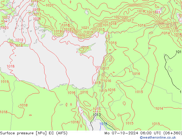 Pressione al suolo EC (AIFS) lun 07.10.2024 06 UTC