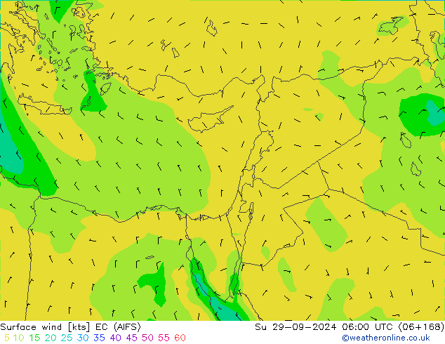 Wind 10 m EC (AIFS) zo 29.09.2024 06 UTC