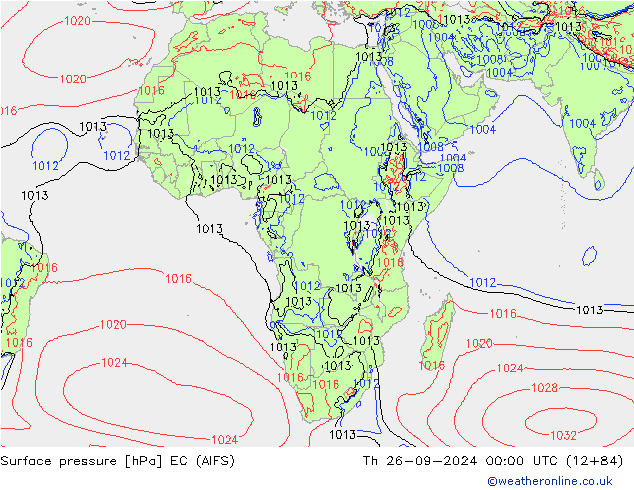 приземное давление EC (AIFS) чт 26.09.2024 00 UTC