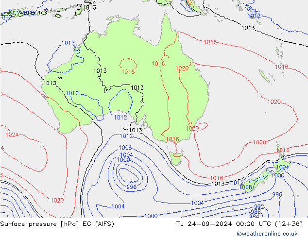 pression de l'air EC (AIFS) mar 24.09.2024 00 UTC