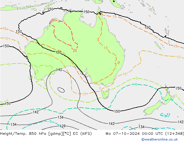 Height/Temp. 850 hPa EC (AIFS) lun 07.10.2024 00 UTC