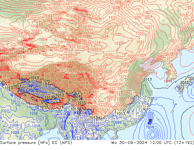 地面气压 EC (AIFS) 星期一 30.09.2024 12 UTC