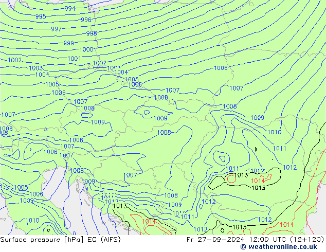 Yer basıncı EC (AIFS) Cu 27.09.2024 12 UTC