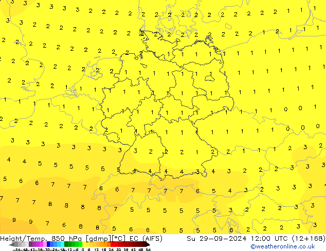 Height/Temp. 850 гПа EC (AIFS) Вс 29.09.2024 12 UTC