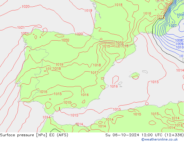 pressão do solo EC (AIFS) Dom 06.10.2024 12 UTC