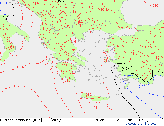 Surface pressure EC (AIFS) Th 26.09.2024 18 UTC