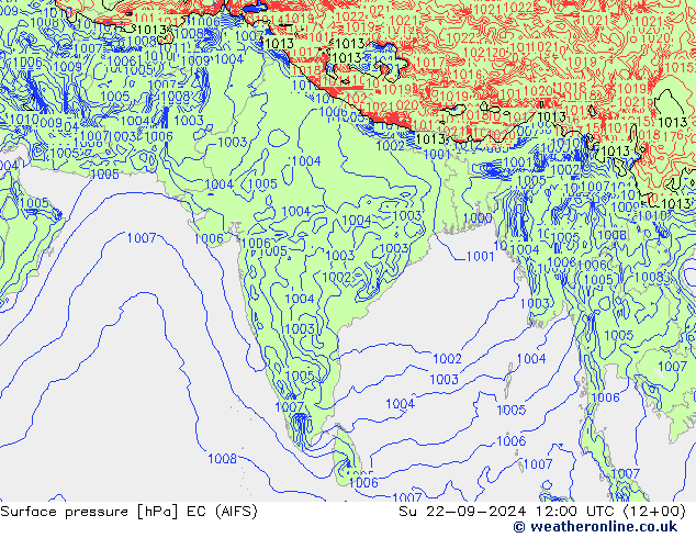 pressão do solo EC (AIFS) Dom 22.09.2024 12 UTC