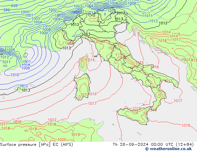 ciśnienie EC (AIFS) czw. 26.09.2024 00 UTC