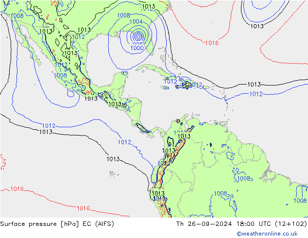 Surface pressure EC (AIFS) Th 26.09.2024 18 UTC