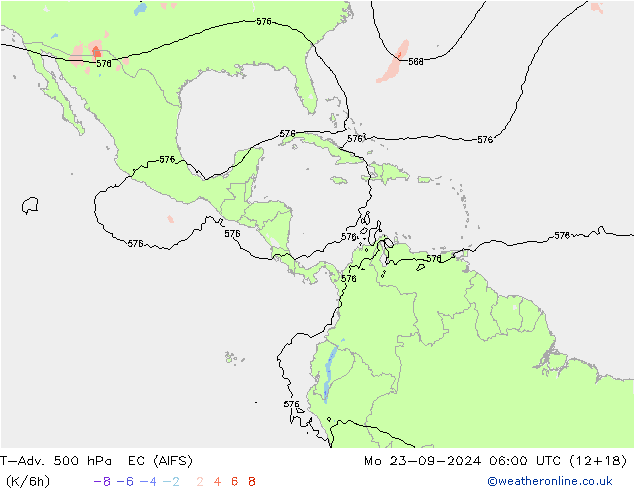 T-Adv. 500 hPa EC (AIFS) Mo 23.09.2024 06 UTC