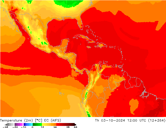 карта температуры EC (AIFS) чт 03.10.2024 12 UTC