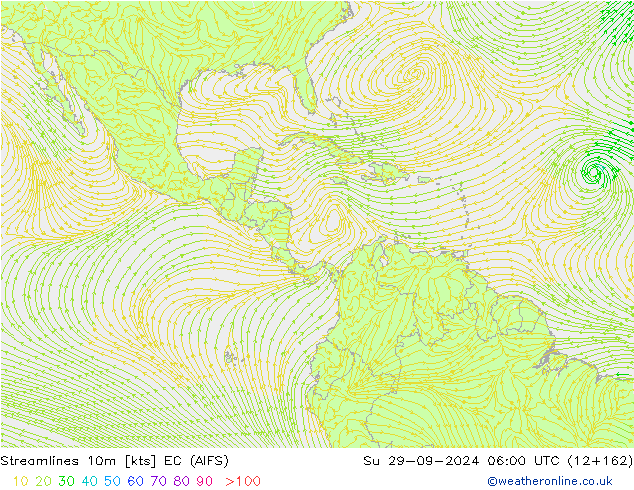 Stromlinien 10m EC (AIFS) So 29.09.2024 06 UTC