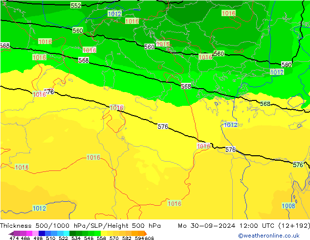 Thck 500-1000hPa EC (AIFS) pon. 30.09.2024 12 UTC