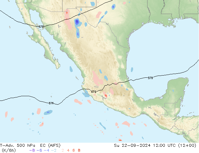 T-Adv. 500 hPa EC (AIFS) dom 22.09.2024 12 UTC