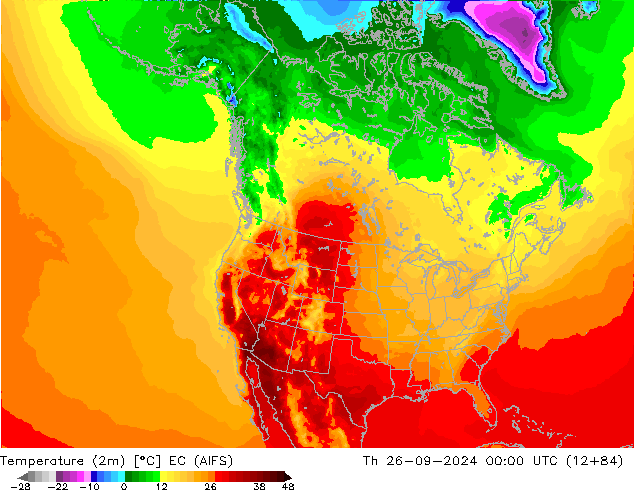 Temperaturkarte (2m) EC (AIFS) Do 26.09.2024 00 UTC