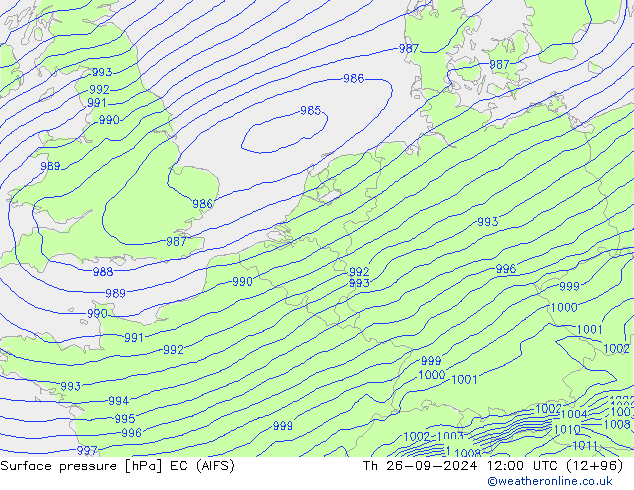 Surface pressure EC (AIFS) Th 26.09.2024 12 UTC