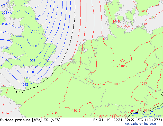 Surface pressure EC (AIFS) Fr 04.10.2024 00 UTC