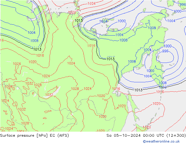 приземное давление EC (AIFS) сб 05.10.2024 00 UTC