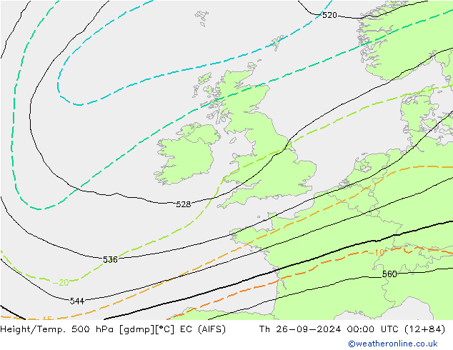 Height/Temp. 500 hPa EC (AIFS) Th 26.09.2024 00 UTC