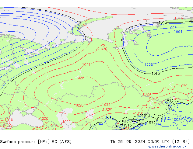 Luchtdruk (Grond) EC (AIFS) do 26.09.2024 00 UTC