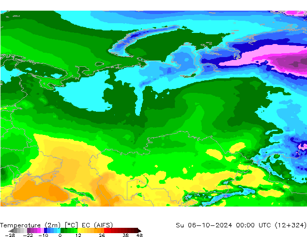 карта температуры EC (AIFS) Вс 06.10.2024 00 UTC