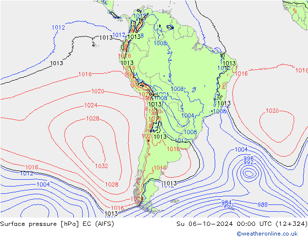 pression de l'air EC (AIFS) dim 06.10.2024 00 UTC