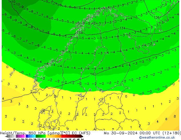 Height/Temp. 850 hPa EC (AIFS) Mo 30.09.2024 00 UTC