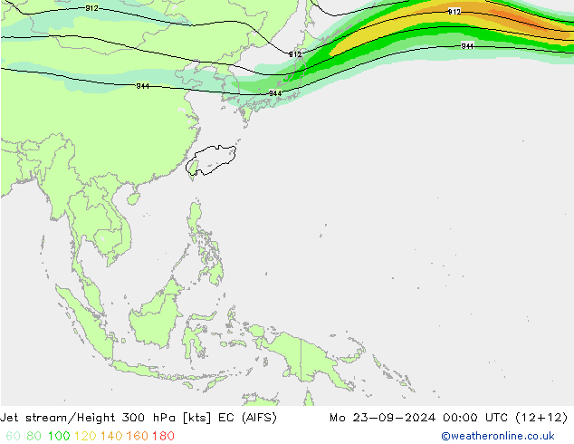 Jet stream EC (AIFS) Seg 23.09.2024 00 UTC