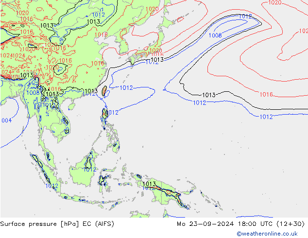 ciśnienie EC (AIFS) pon. 23.09.2024 18 UTC