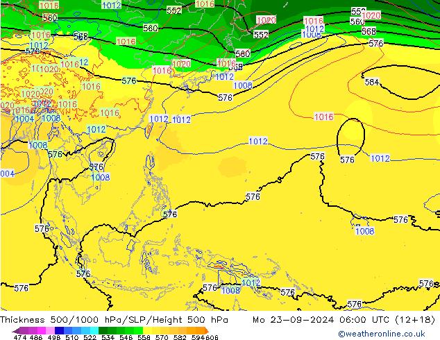 Thck 500-1000hPa EC (AIFS) lun 23.09.2024 06 UTC