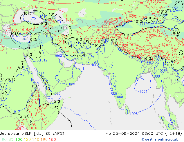 Jet Akımları/SLP EC (AIFS) Pzt 23.09.2024 06 UTC